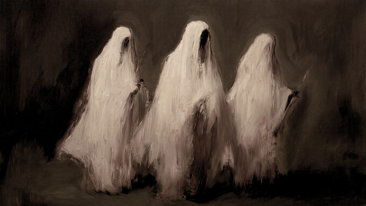 Fall Frame TV Art, Vintage Autumn Oil Painting (Three Ghosts)