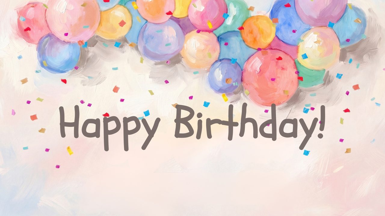Happy Birthday Frame TV Art, Colorful Party TV Background (Happy Birthday Balloon Cluster)