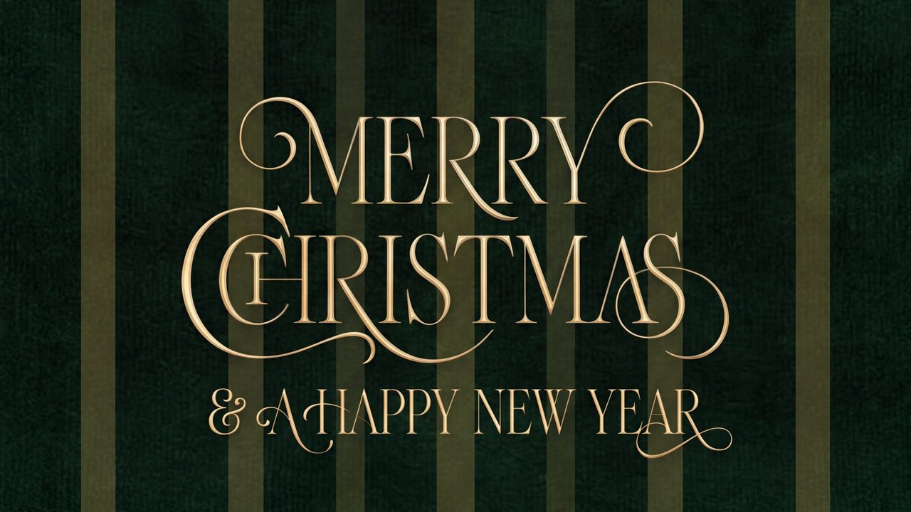 Christmas Frame TV Art, Vintage Holiday Oil Painting (Merry Christmas and Happy New Year)
