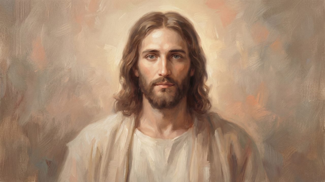 Christian Frame TV Art, Jesus Religious Oil Painting (Jesus Portrait in Robe)