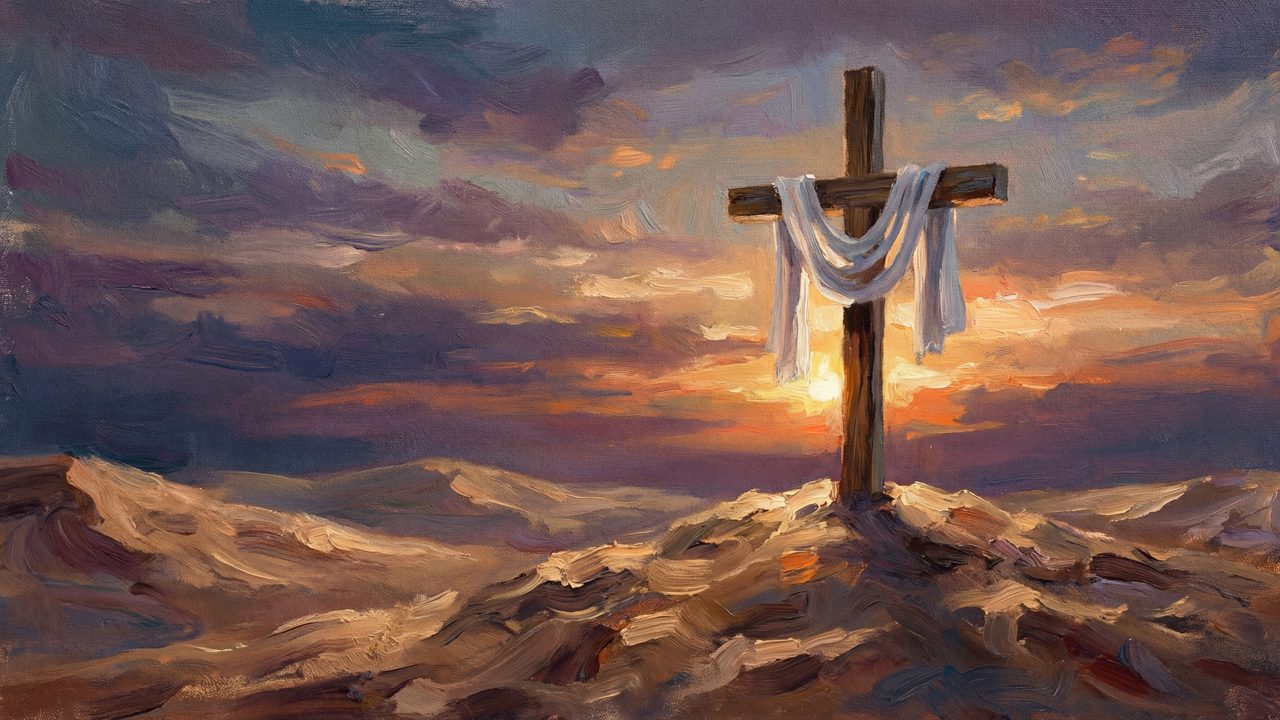 The Empty Tomb TV Art, He Is Risen Resurrection Christian Oil Painting, Easter Sunday Samsung Frame TV Art