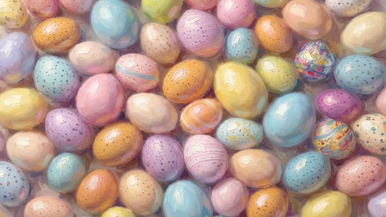 Easter Egg Samsung Frame TV Art, Pastel Spring TV Decor, 4K Digital Download, Aesthetic Holiday Screen Art