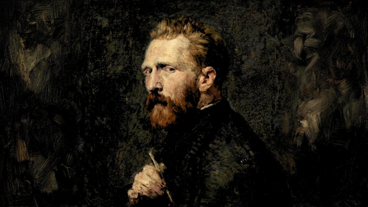 Dark Academia Frame TV Art, Moody Vintage Oil Painting (Bearded Man Portrait)