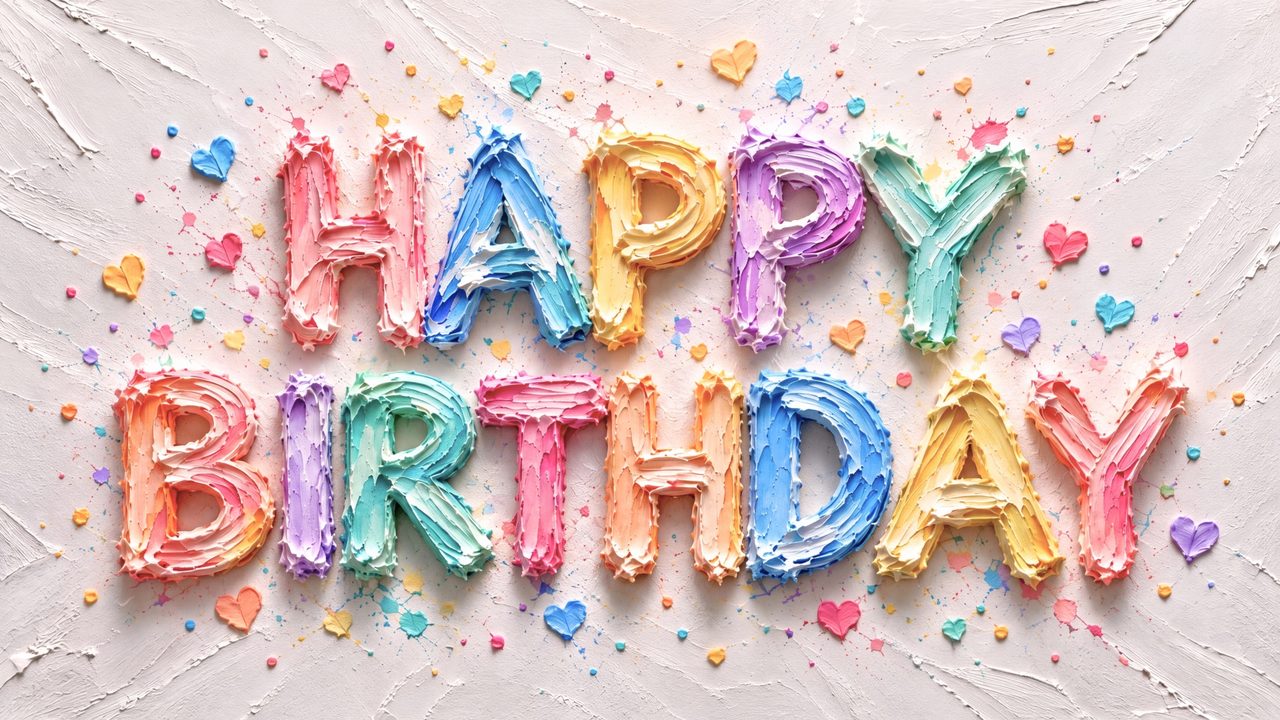 Happy Birthday Frame TV Art, Colorful Party TV Background (Colorful Happy Birthday Letters)