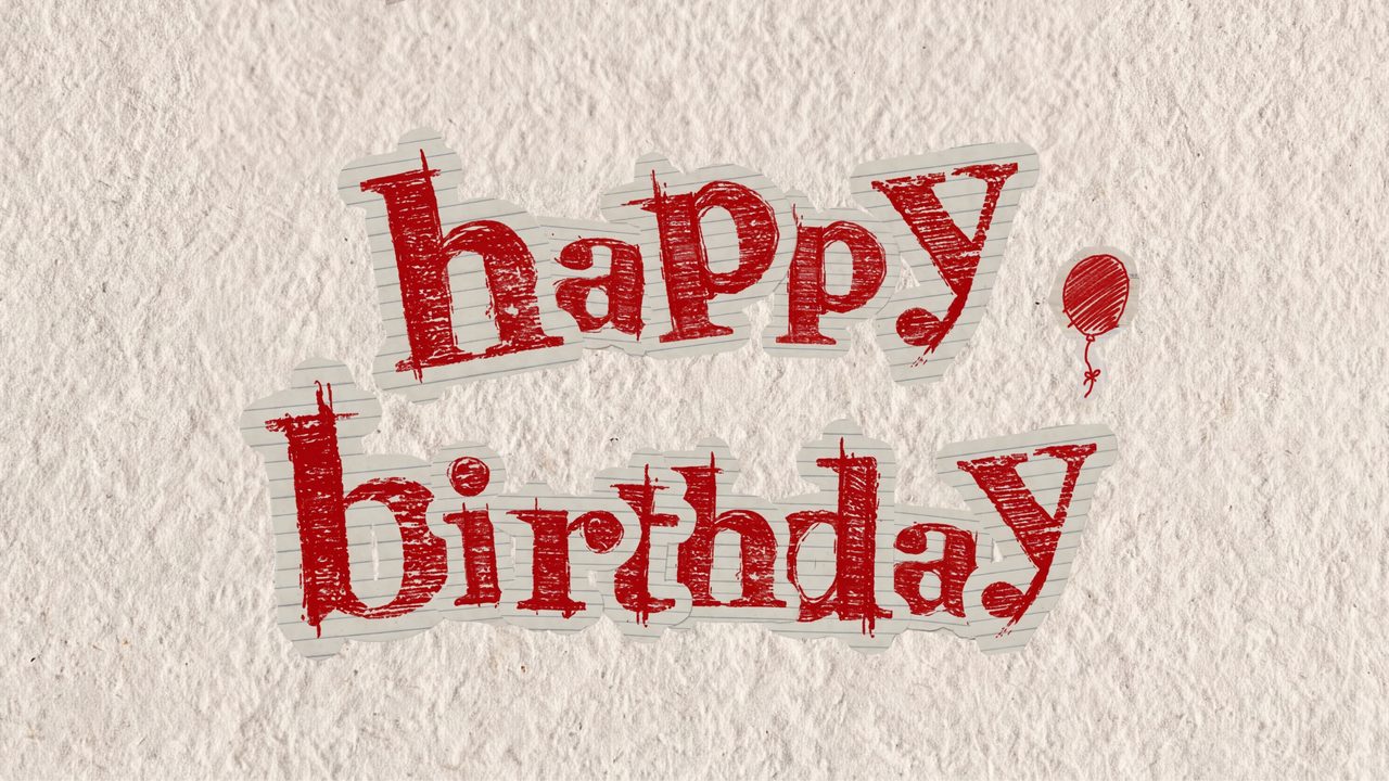 Happy Birthday Frame TV Art, Colorful Party TV Background (Red Collage Happy Birthday)