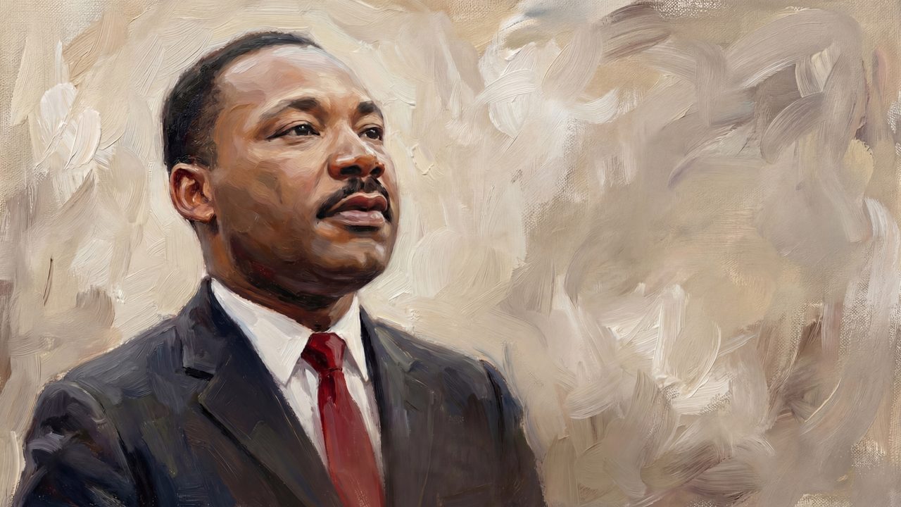Martin Luther King Jr. Day Frame TV Art, Historical Portrait Oil Painting (Martin Luther King Jr Portrait)