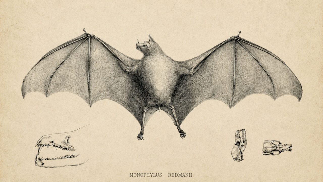 Halloween Frame TV Art, Vintage Moody Oil Painting (Bat Anatomy Sketch)