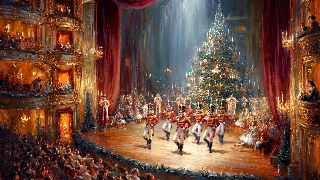 Samsung Frame TV Art Nutcracker Ballet • Classic Christmas Theater Scene • Elegant Holiday Wall Art • Vintage