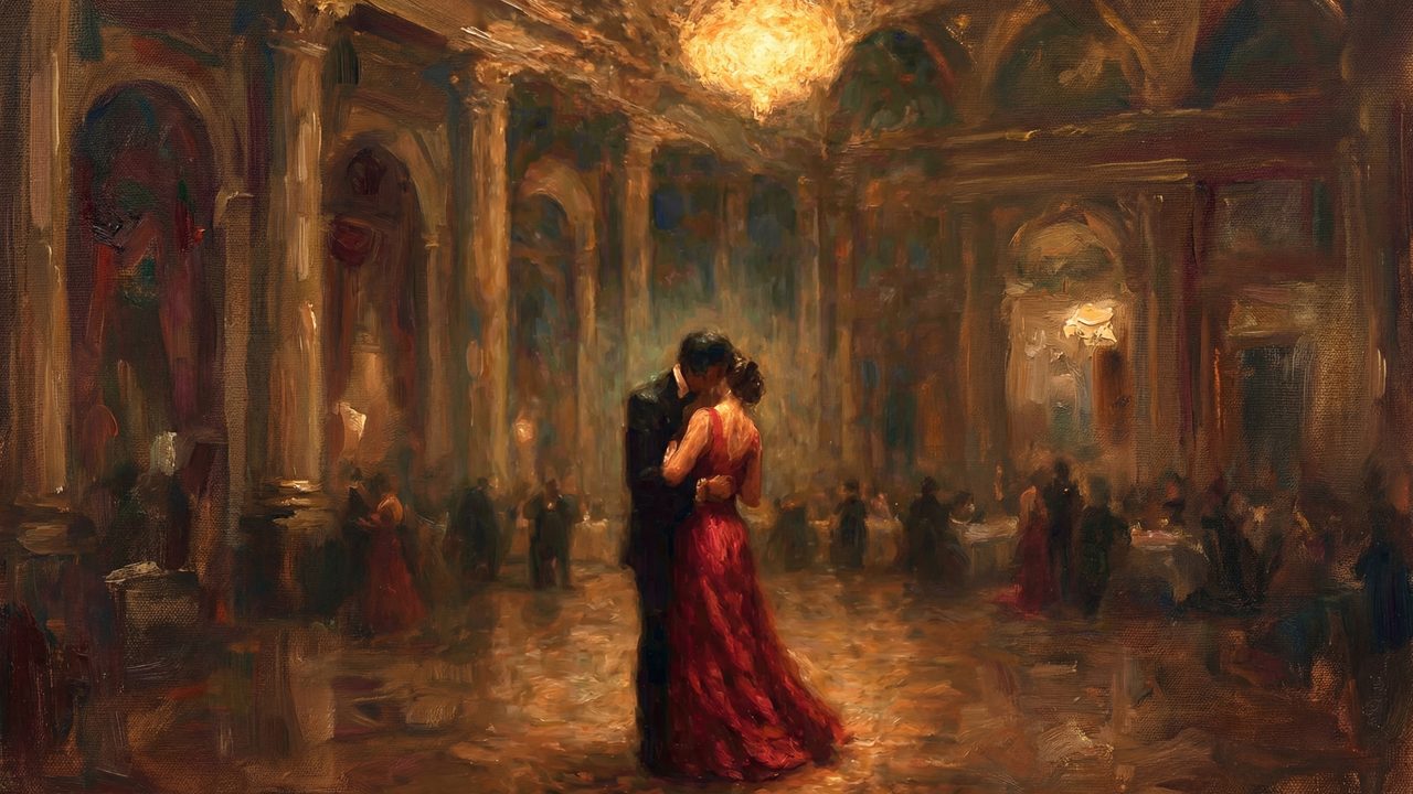 Valentine's Day Frame TV Art | Romantic Couple Dancing in Ballroom TV Art | Samsung Frame TV Valentine Decor