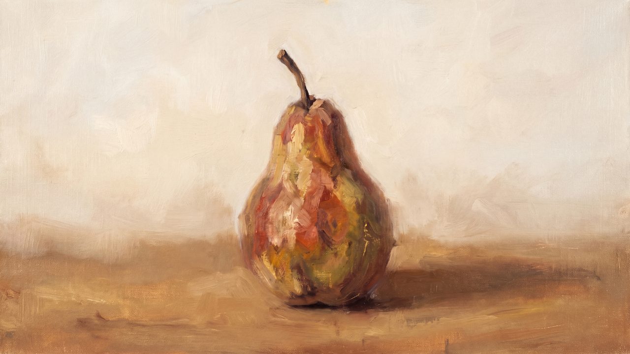 Fall Frame TV Art, Vintage Autumn Oil Painting (Single Pear)
