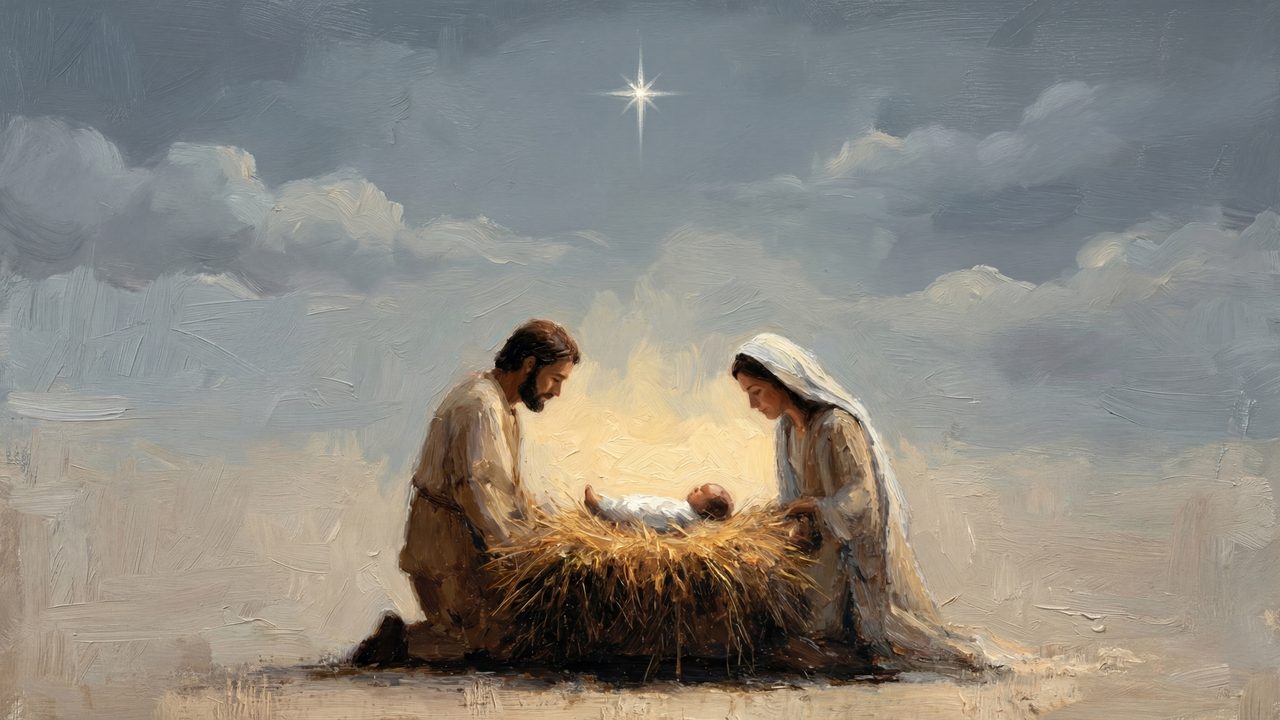 Nativity Frame TV Art – Holy Family with Baby Jesus, Peaceful Religious Christmas Frame TV Art for Samsung Frame TV