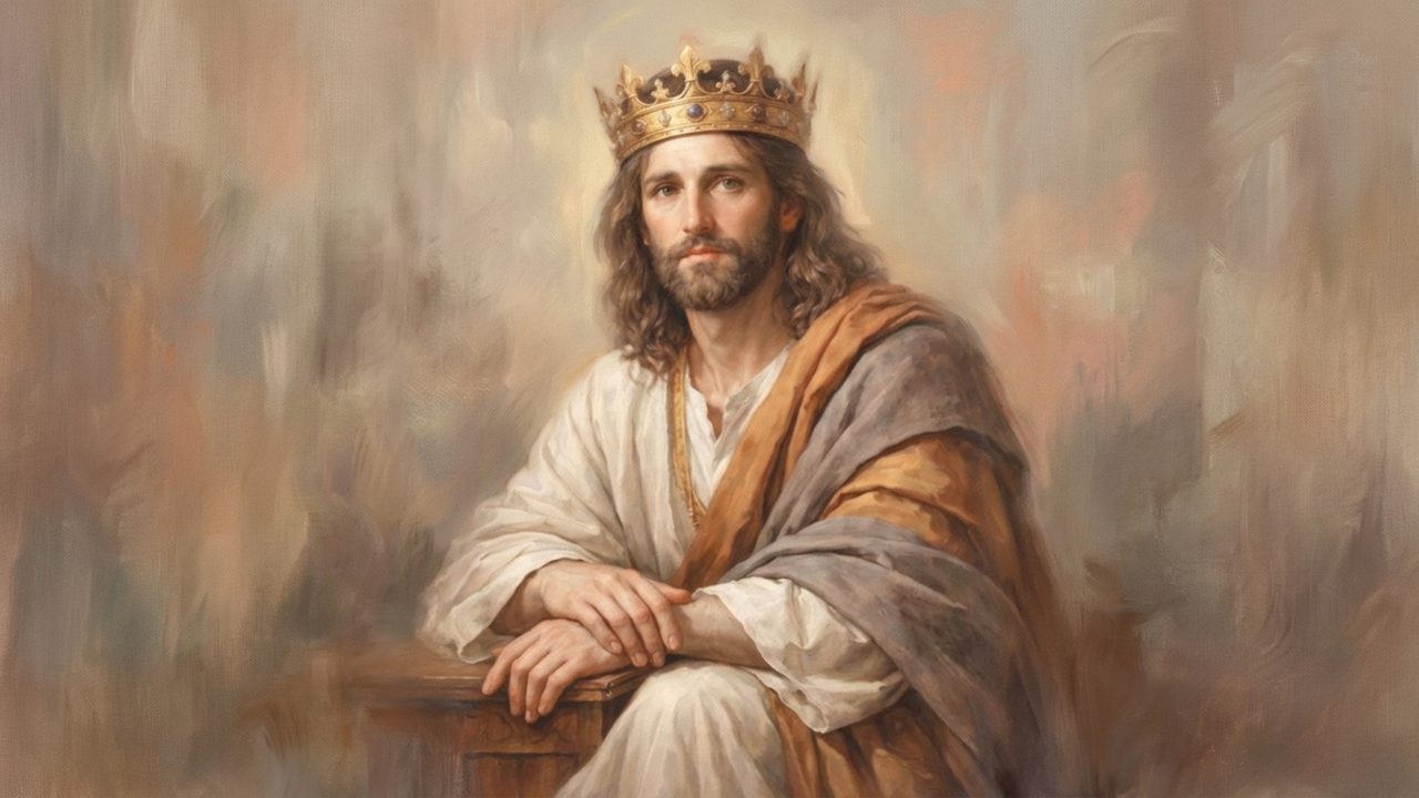 Christian Frame TV Art, Jesus Religious Oil Painting (Jesus Wearing Crown)