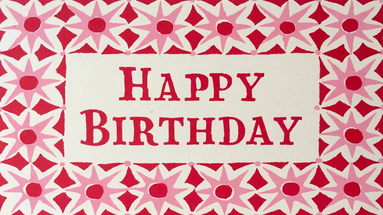 Happy Birthday Frame TV Art, Colorful Party TV Background (Red Star Pattern Birthday)