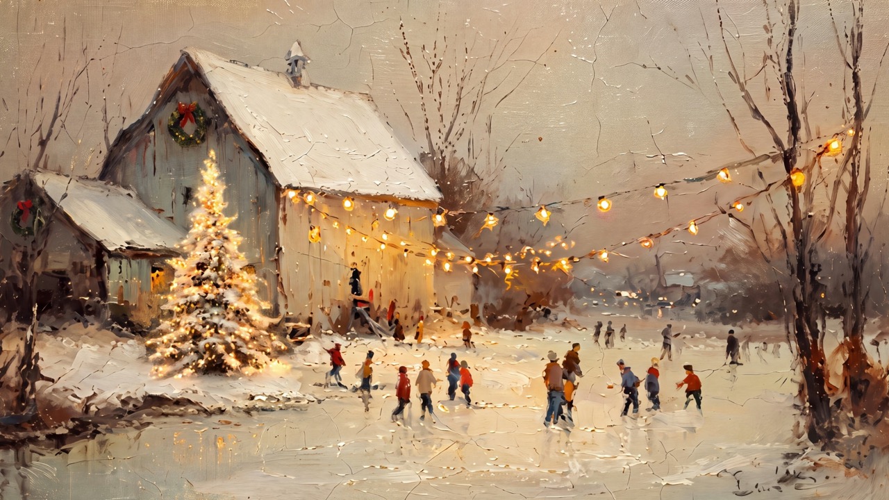 Christmas Village Skaters
