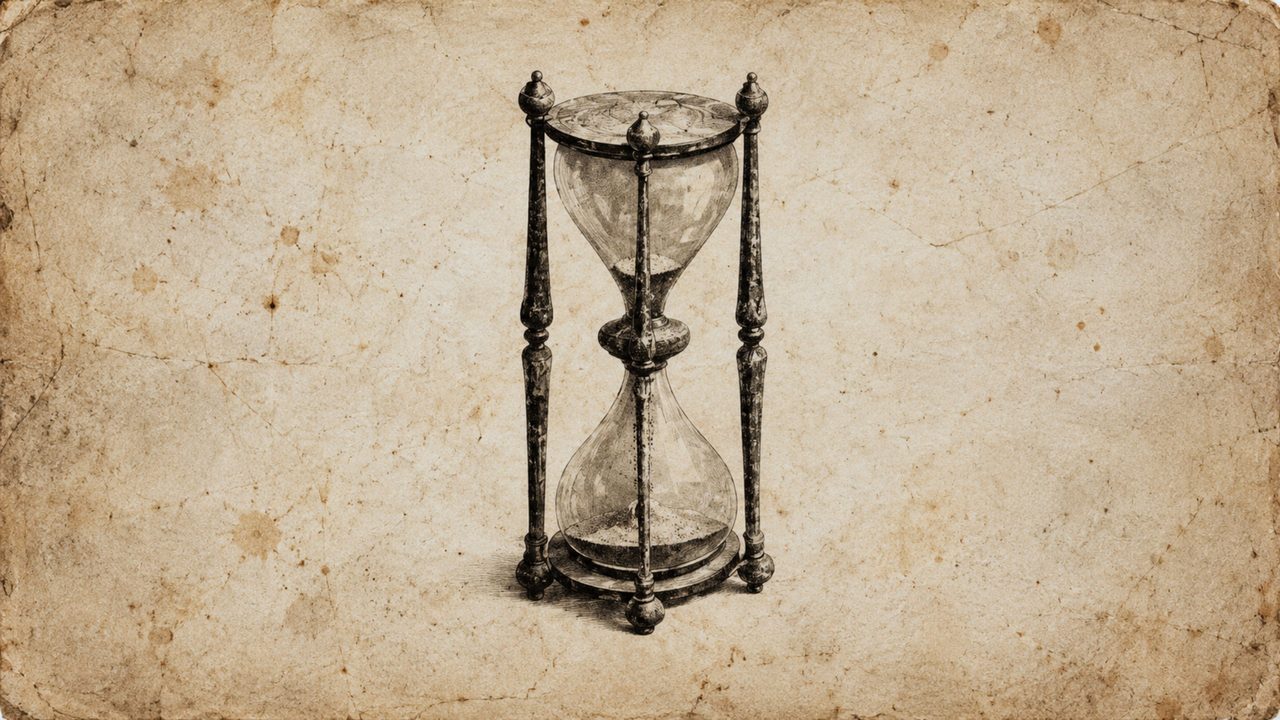 Halloween Frame TV Art, Vintage Moody Oil Painting (Hourglass Sketch)